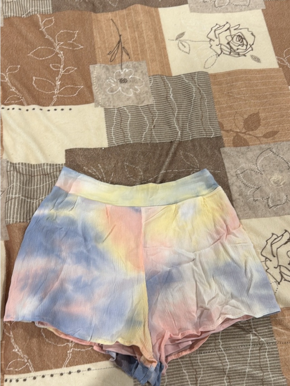 Revamped Pastel Tie-Dye Shorts — Blue, Pink, Yellow